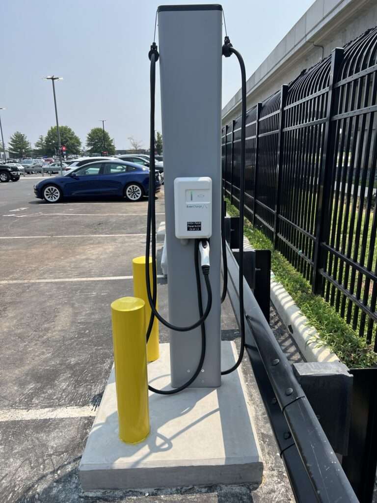 Level 2 EV charger installation at Dulles International Airport